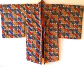 1980s EARTH TONES Cropped KIMONO Handmade