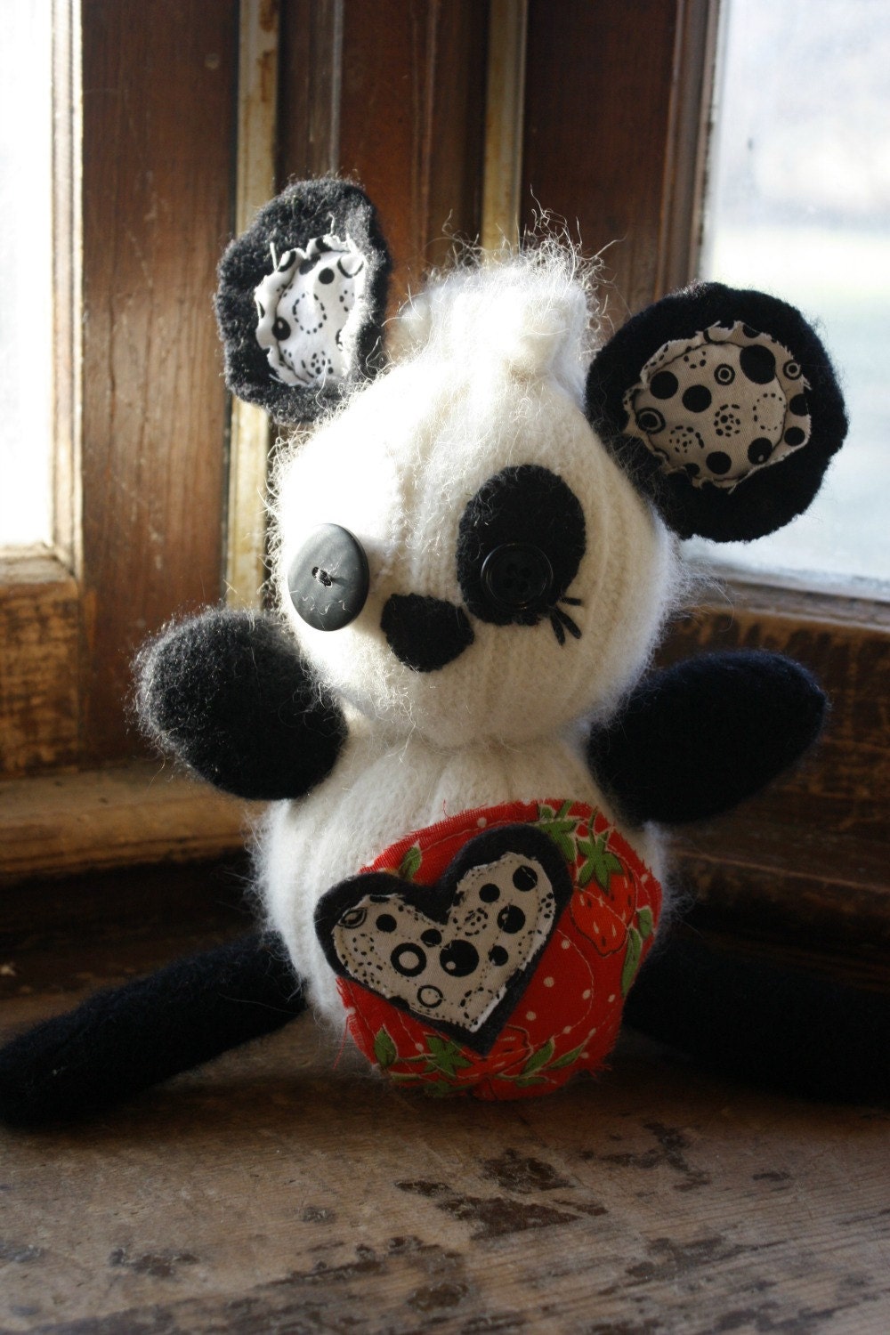 panda stuffed animal plush, panda plush, panda softie, handmade/ eco friendly