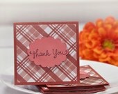 Plaid Gingham- Thank You MIni Cards  Blank Cards Customer Thank You Cards ( Set of 4)
