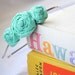 Mint Green Rosette Flower Headband - Pastel Green Statement Headband - Light Green