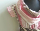 Upcycled Clothing / Faded Red Striped Cowl Neck Boyfriend Tunic with Neckties Belt / Women Tops Tunic / reconstructed mens shirt for women