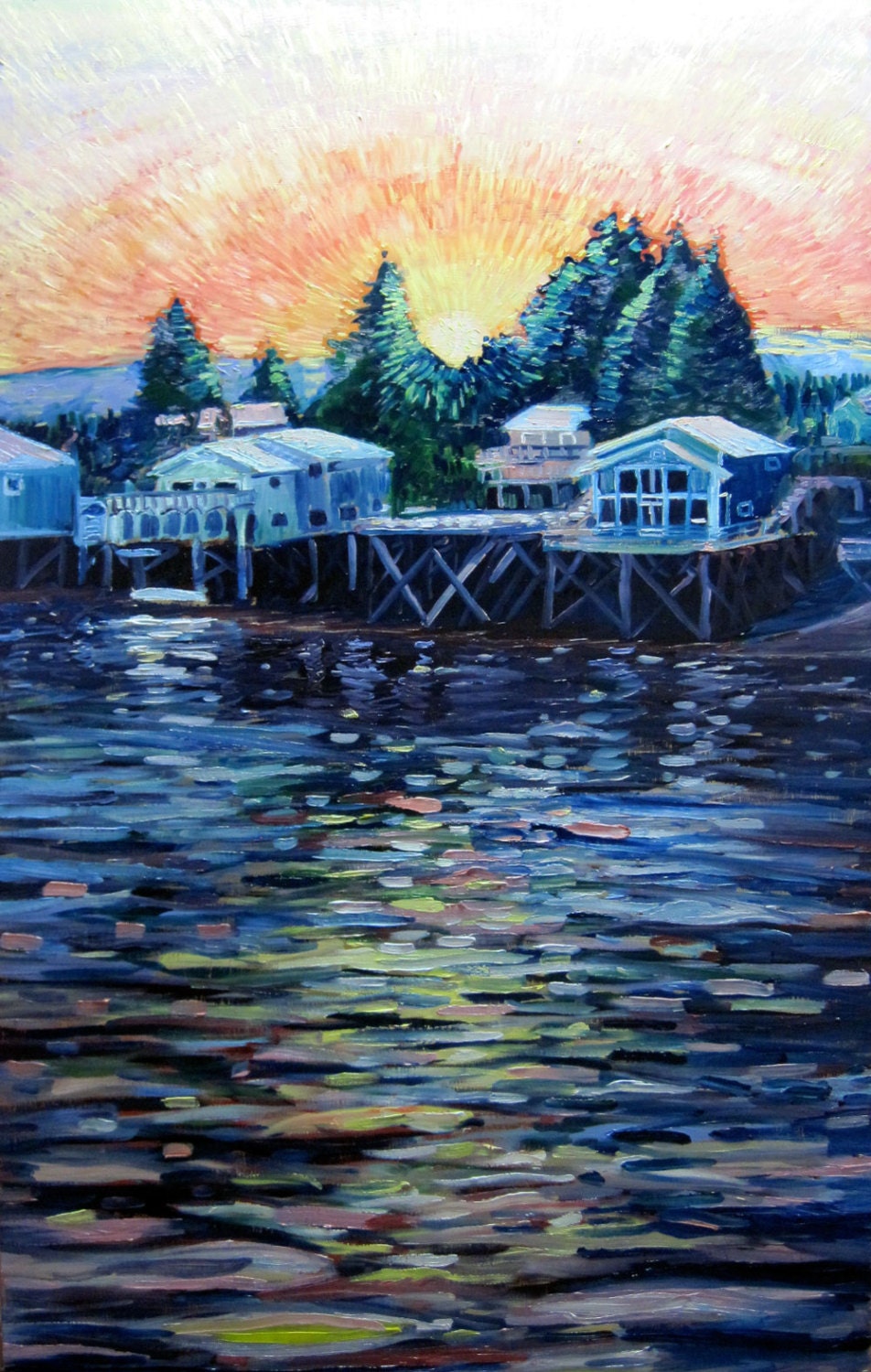 Custom Painting of a Cabin or Cottage - Original Framed Oil Painting