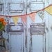 Bunting Flags -  European Style Large Fabric Pennants Burgundy, Mustard Yellow, Sky Blue, Red, Pink