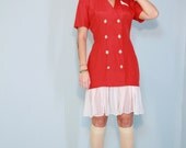 1980s dress // 80's nautical mini mermaid dress // Coco