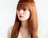 Bohemian Bridal halo Headpiece. Gold and bronze crown circlet, Art nouveau wedding.