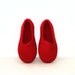 Women house shoes, felted slippers, Red, handmade, made to order