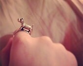 Little Dog Ring -- Vintage Gumball Machine Toy, Animal Ring, Scottie Dog