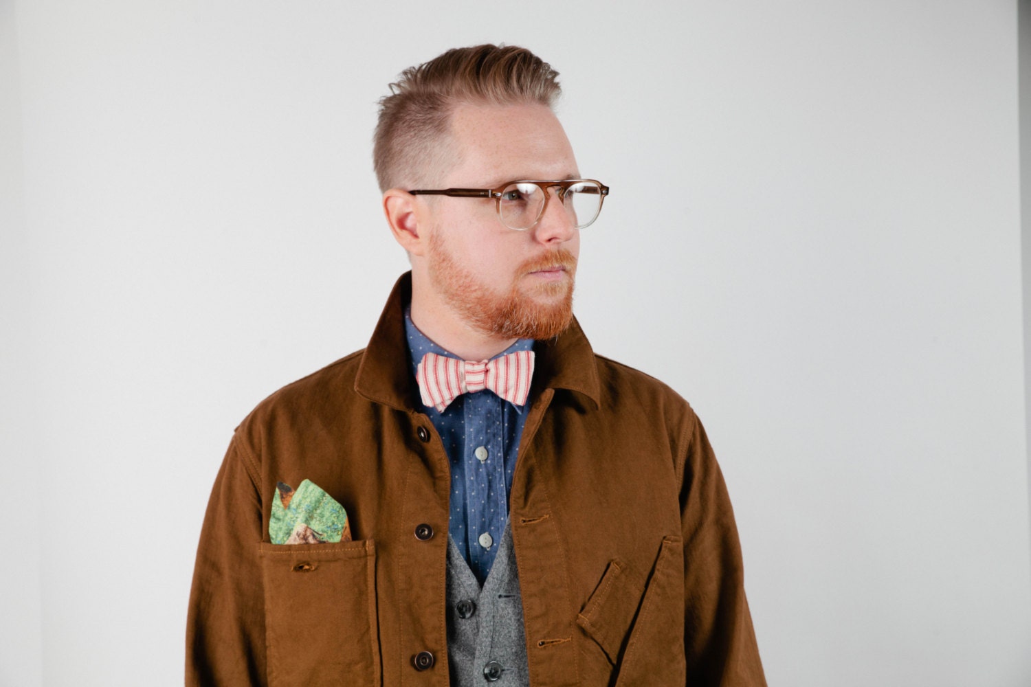 Bow Tie/Bowtie in Red Ticking Stripe