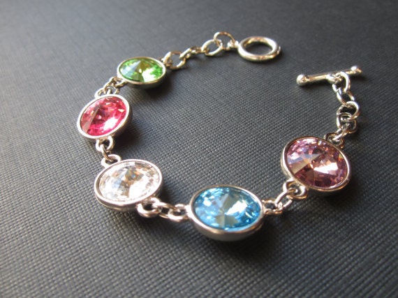 Buy birthstone jewelry for grandmothers - Grandmother's Bracelet, Crystal Birthstone Bracelet, Custom Personalized Birthstone Jewelry, Mother's Bracelet, Custom Jewelry
