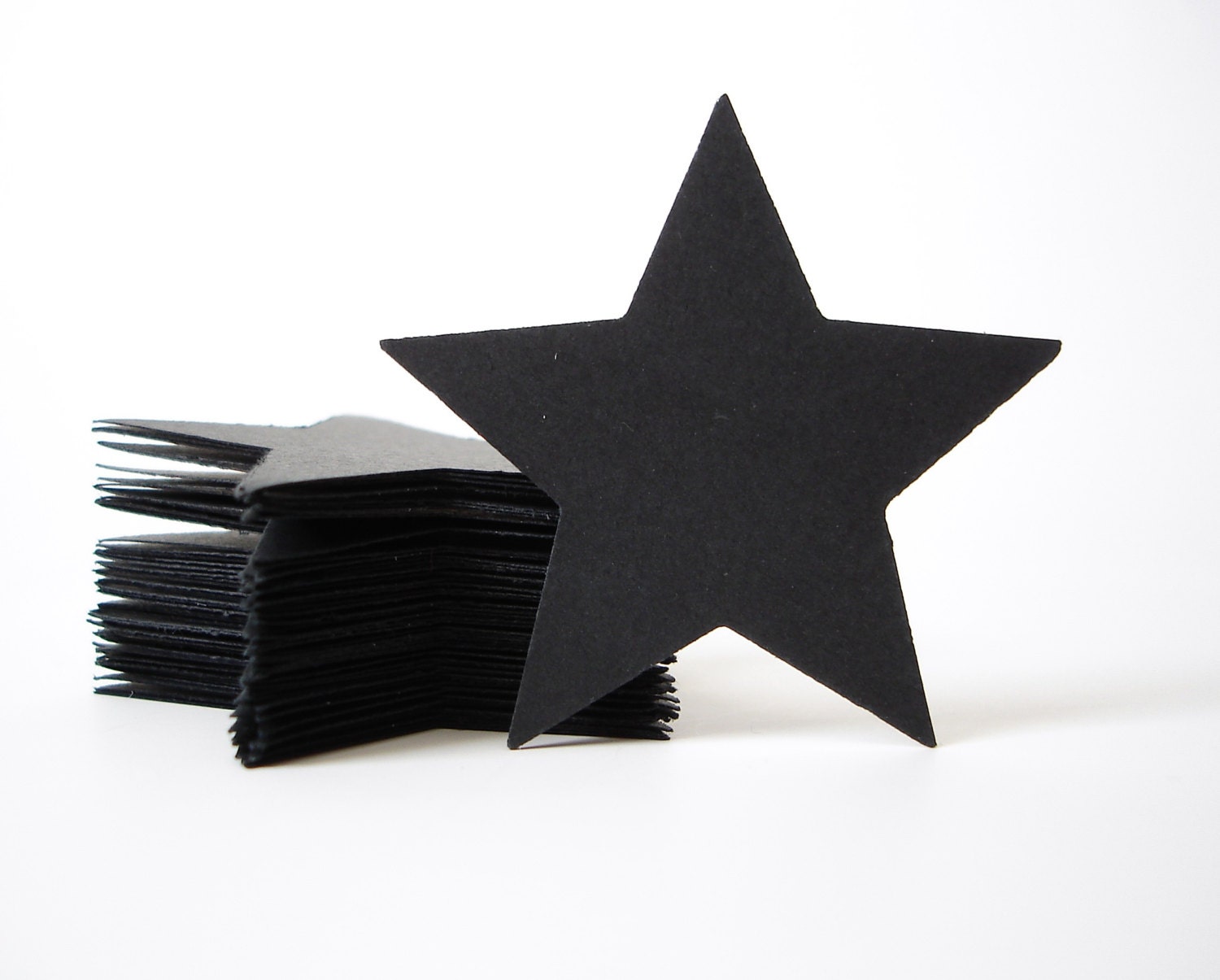 50 Large Black Star Punch, Die Cut, Confetti, Scrapbook Embellishments, DIY Garland, Tags, Craft Supplies, Party Decorations - No214