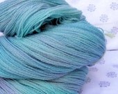 Hand dyed laceweight yarn, , merino wool, machine washable 100g, blue, pink,