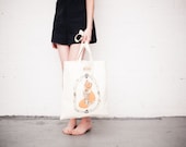 Curious Fox Printed Tote Bag