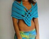 Summer Capelet Knit PDF Pattern Weave - easy tutorial, lot of pictures - adult knitting pattern Winter cowl or Shawl Spring Beach Accessory