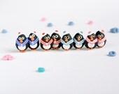 Sailor Penguin Post Earrings - Fun nautical jewelry hand sculpted - Summer Fashion