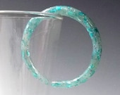 Gauged earrings, plugs for stretched ears. Turquoise frost dangle hoops. Made to order. Polymer clay plugs for stretched ears.