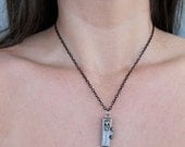 1990s SKULL & COFFIN Silver NECKLACE Locket Trinket Pewter / Black 16 inch Chain New