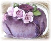 Handmade Pincushion Varied Purples Soft Sculpture Lavender Plum Handcrafted CharlotteStyle Needlecraft