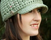 Women's Brimmed Beanie - Mint  Ready to Ship