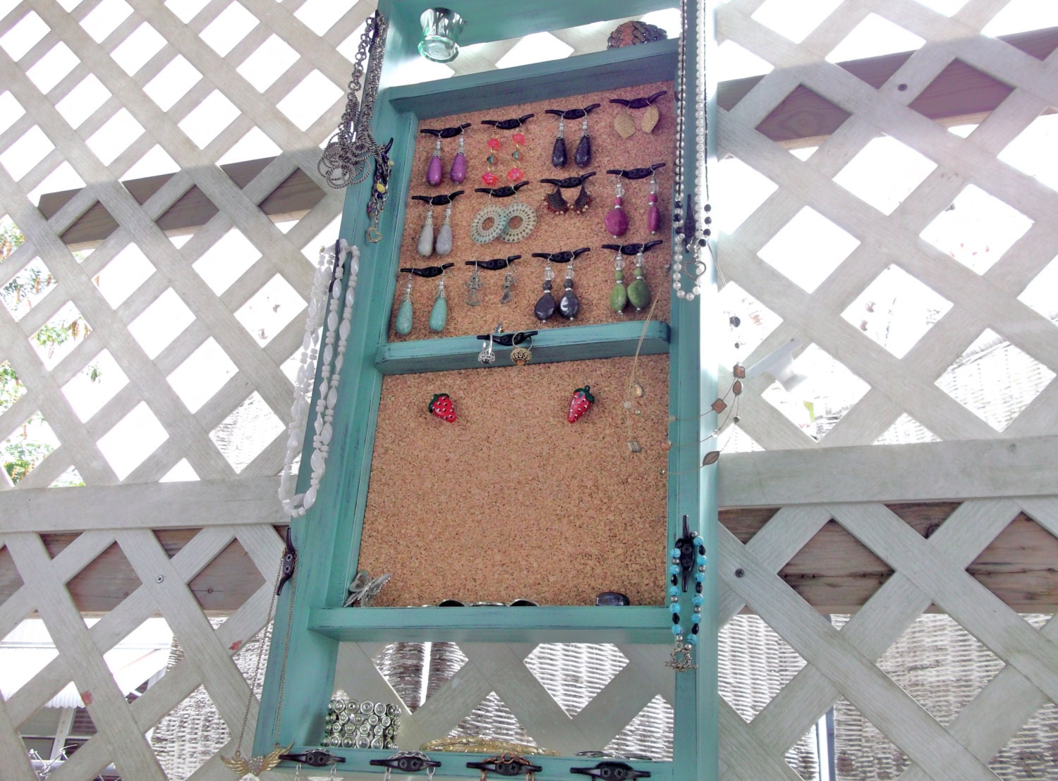 Wall Display Message Board.."JADE & BLACK SATIN" or You Choose Color ..Shabby Chic Beach Cottage...Handmade