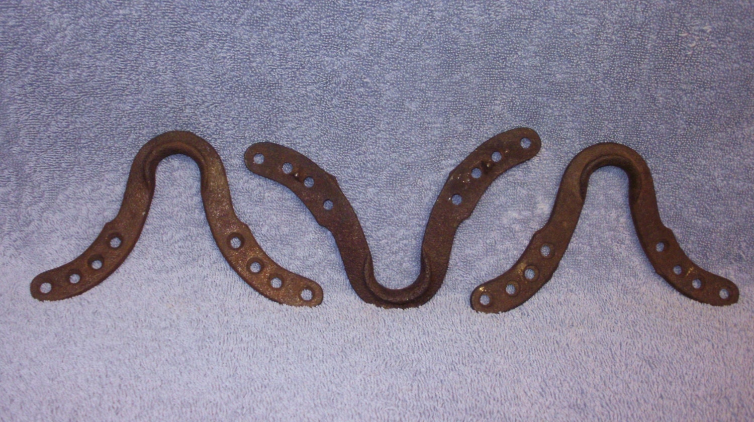 SALE - 3 Antique Metal Pulley Rope Holders from Old Barn - Great Craft Supply - Shabby Chic