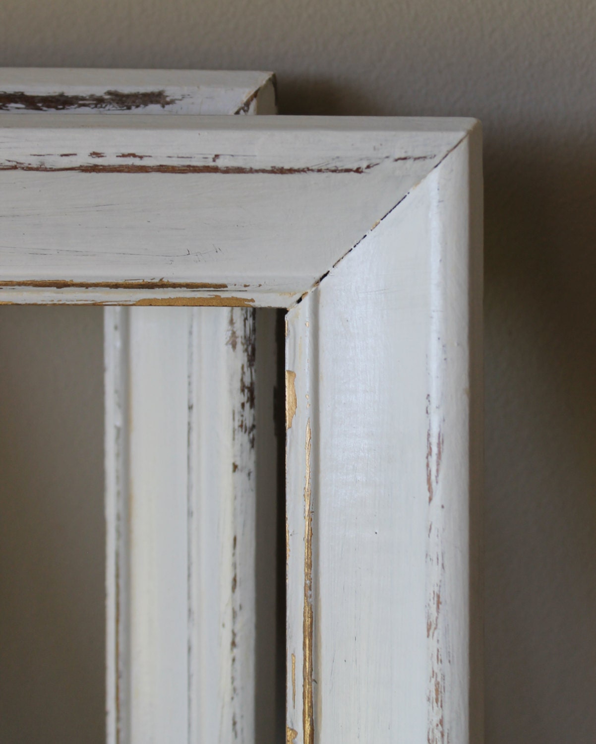 Distressed Wood Frame White Picture Photo Shabby Chic Cottage Chic  Vintage 5 x 7 5x7