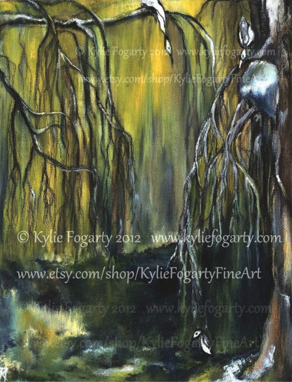 Bird Art, Contemporary Bird Prints, Giclee Print, Australian Landscape, 5 x 6.4, Exhibition Art Archival Print, Looking On