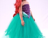 Tutu Skirt - Teal - Halloween or Birthday Costume - Mermaid - 7-8 Youth Girl - Cutie Patootie Designz