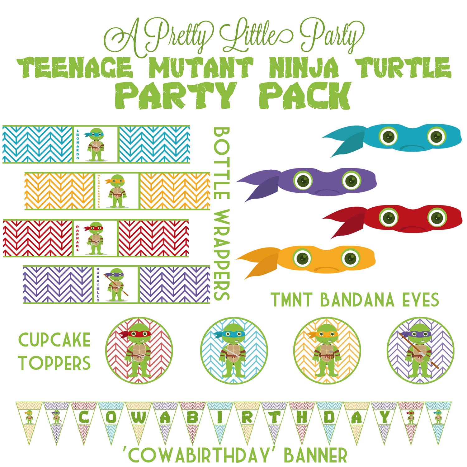TMNT Party Pack - Teenage Mutant Ninja Turtles - Ninja - Party Supplies