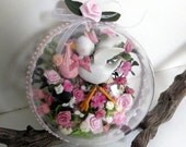 Baby girl Stork delivery acrylic ball decor