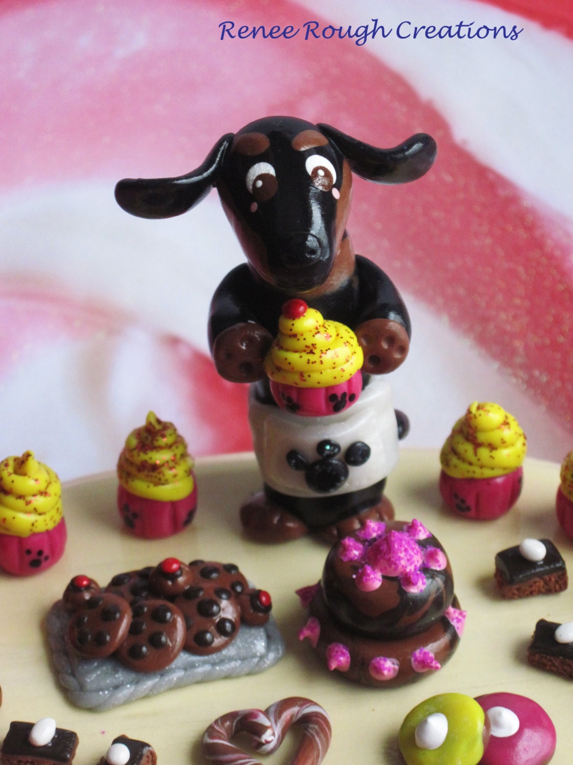 Dachshund Sweet Treats Chef-Polymer Clay