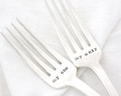 My One, My Only Wedding Forks, hand stamped table decor, for unique engagement gift. MTO by MilkandHoneyLuxuries