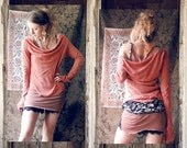 femme warrior long sleeve top. organic bamboo hemp blend. hand dyed colors. 'made to order'