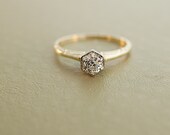 Antique 14k Yellow Gold Diamond Engagement Ring