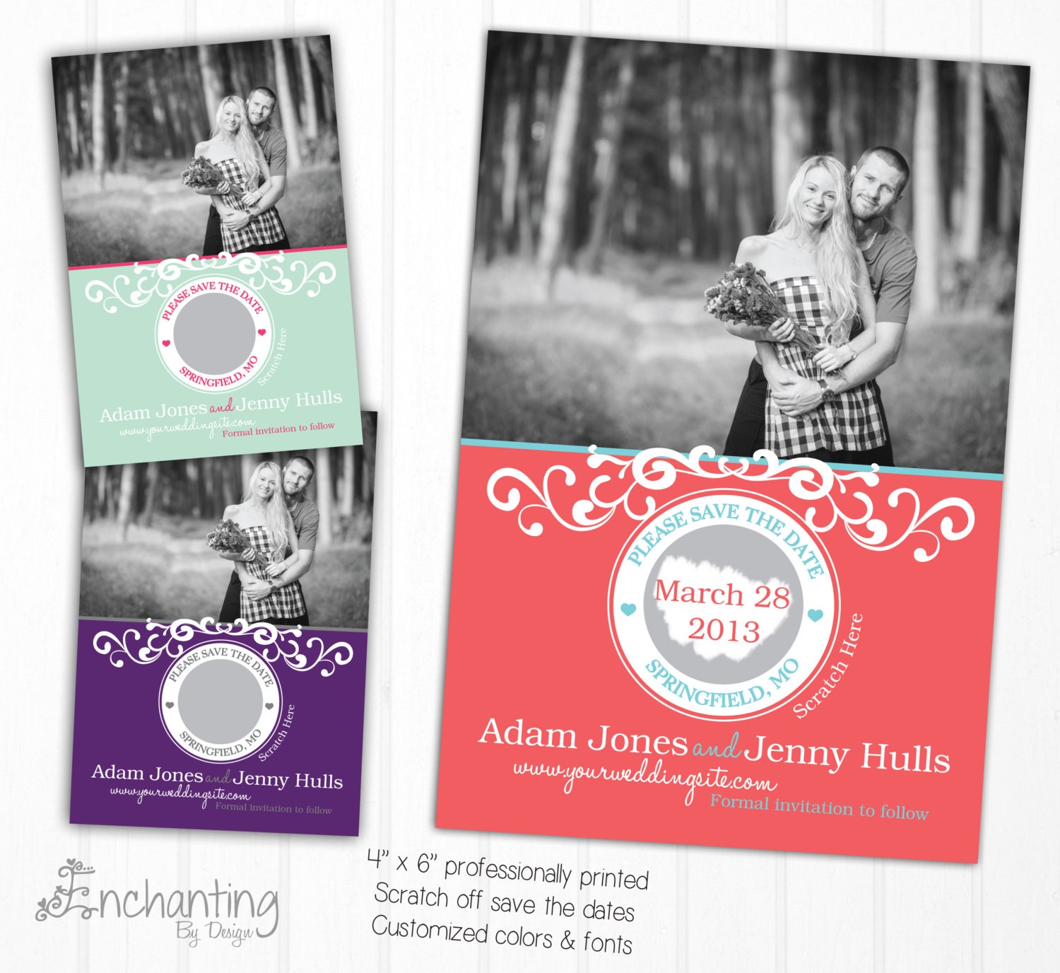100 Custom Scratch Off Save The Dates