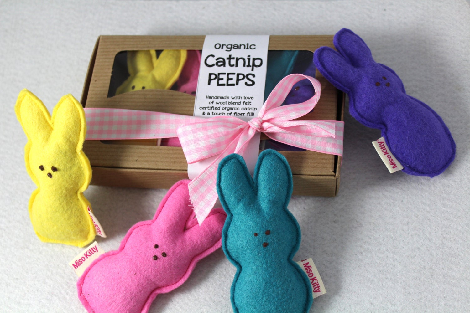 Catnip Peeps Wool Felt Easter Cat Toys