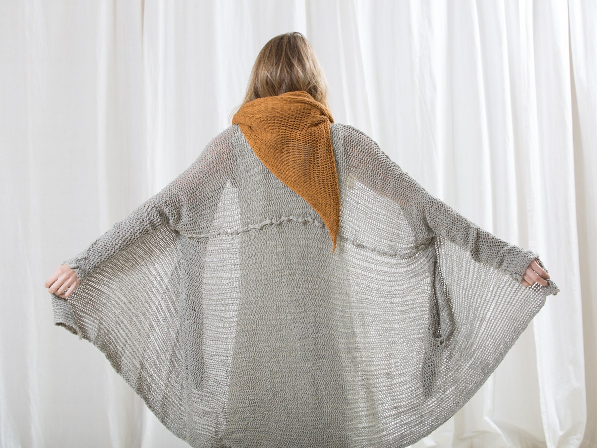 Chunky Soft  women Jacket ,handmade knitted cardigan sweater, knitting ,eco design, cotton