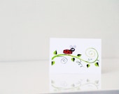 Greeting card Ladybug painting set of 4 cards / Lovely ladybird art / Birthday card Thank you card