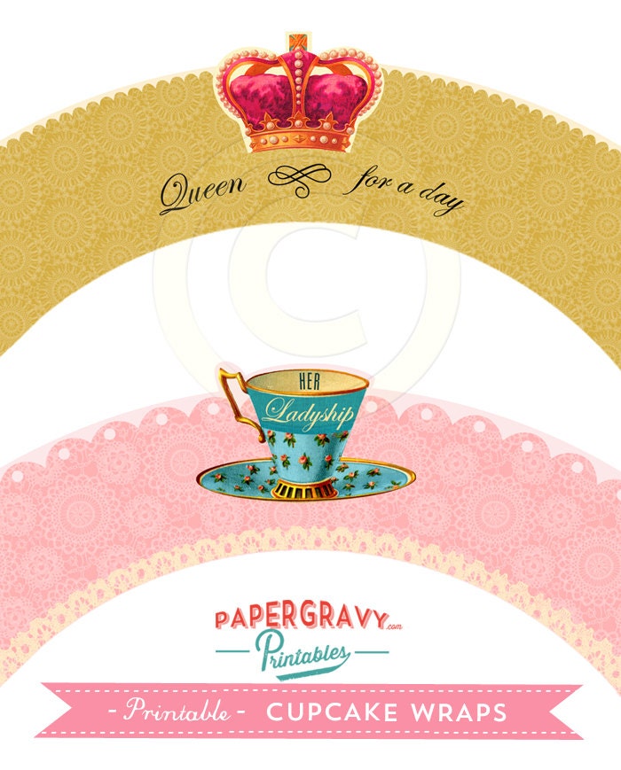 Digital Printable Mother's Day CUPCAKE WRAPS instant download