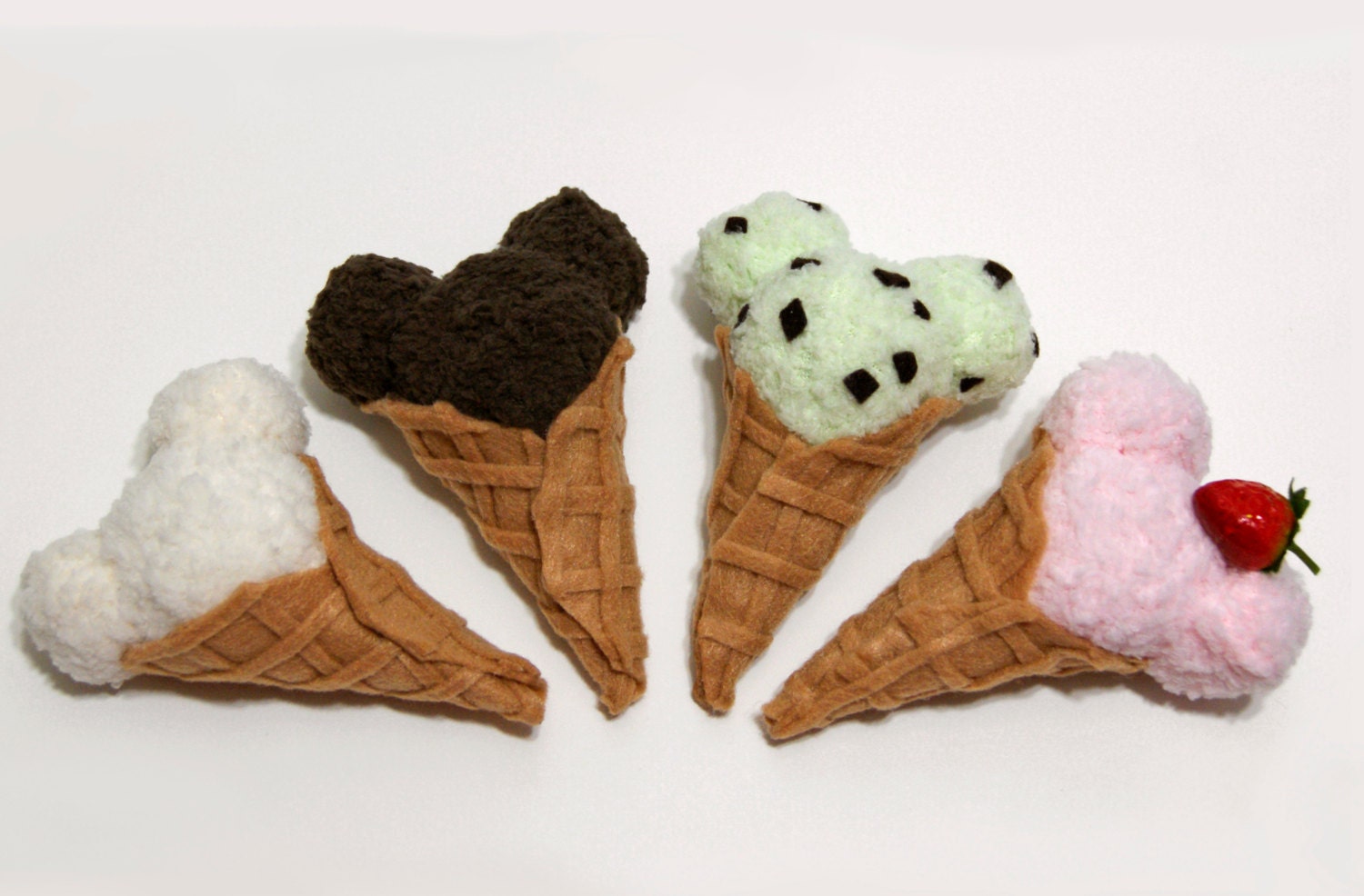 Ice Cream Bear Cone Hair Clip and Pin - 9 Flavors - Made to Order