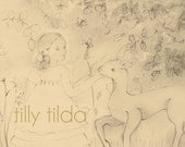 nursery art - illustration - faun - deer drawing - art print - fine art print - waldorf - drawing - elsa beskow