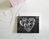 Heart Note Card - Hand Lettered Card - Edgar Allan Poe Love Quote - Unique Card - Chalkboard Card - Chalk Art