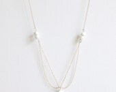 L e l ï a - Tassel necklace - Faceted porcelain bead & fine gold-filled chain - Dainty retro jewelry - Eleïa Collection