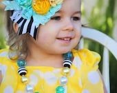 Headbands - SUNRISE - Girl Hair Headband Accessories - Little Girl M2M Persnickety Dress - Girls Clothing - Rosette Satin Flower - Toddler