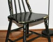 Antique Naturally Distressed Hand Painted Narrow Back Windsor Chair Sturdy Wood Nice Patina