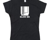 Blow Me Nintendo NES Ladies Vinyl Pressed Black Cotton T-shirt