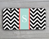 License Plate - Chevron Stripe Design Print Custom Personalized Monogram