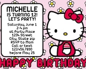 Customized Hello Kitty Birthday Party Invitation File