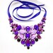 Purple Bib Necklace, Mauve, Lilac, Rhinestone Statement Bib Necklace, Elegant Jewelry, Bib Necklace, Statement Necklace, Purple Necklace