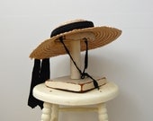 Vintage 1940s Hat - 40s Straw Hat - The Amelia