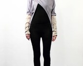 Long cotton sweater, Gray loose sweater, Summer sweater, Gray beige